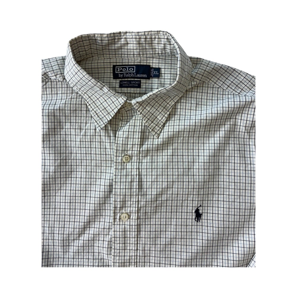 Polo‎ by Ralph Lauren Lowell Sport Shirt Mens XL Plaid Checkered Long Sleeve